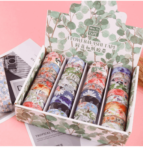 Fita Washi Tape Flores e Folhagens