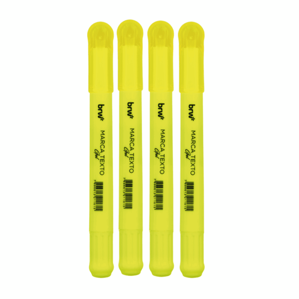Marca Texto Fluorescente Amarelo em Gel BRW- Caixa C/ 12UND