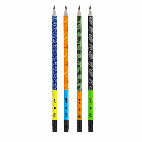 Lápis HB Estampado c/ Borracha Raptors BRW - Pote 72 UND