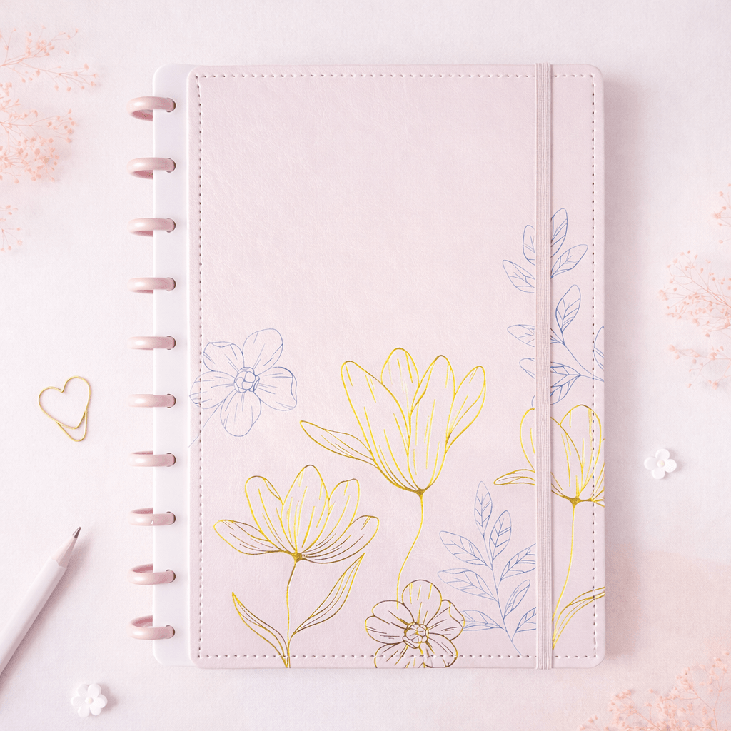 Caderno de Disco Flowers B5 80 Fls/10 discos - 25,5x18,5cm - IMPORTADO - UND