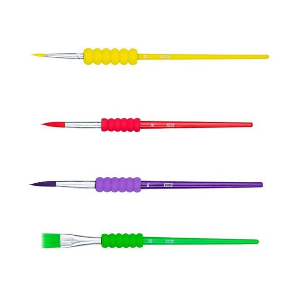 Pincel Escolar 4 Cores BRW