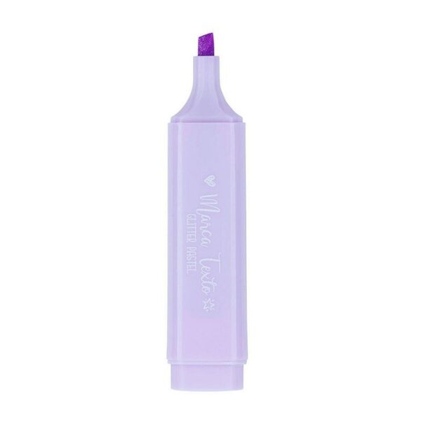 Marca Texto Pastel Glitter 4 Cores Ponta Chanfrada BRW