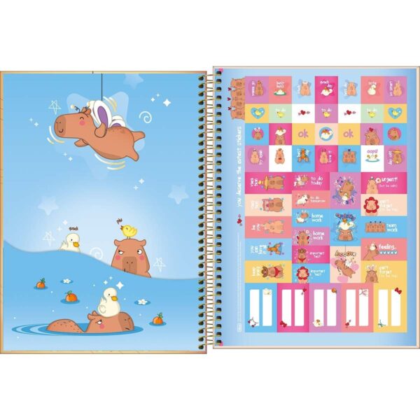 Caderno Espiral Capa Dura Universitário 10 Matérias Capivara Tilibra