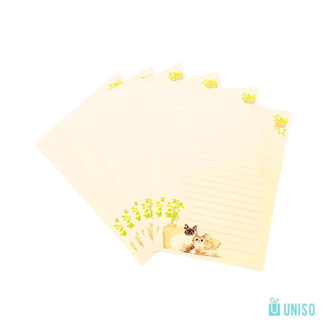 Kit 6 Papéis de Carta + 3 Envelopes Gato - UNISO - UND
