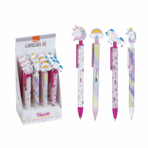 Lapiseira Plástica Divertida 0.7mm Unicorn BRW - KIT 4 UND