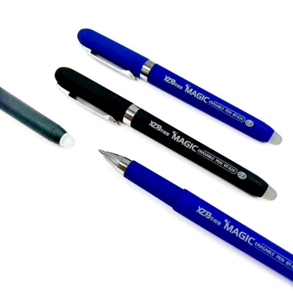 Caneta Apagável Emborrachada Magic Azul - Cx 12 Und