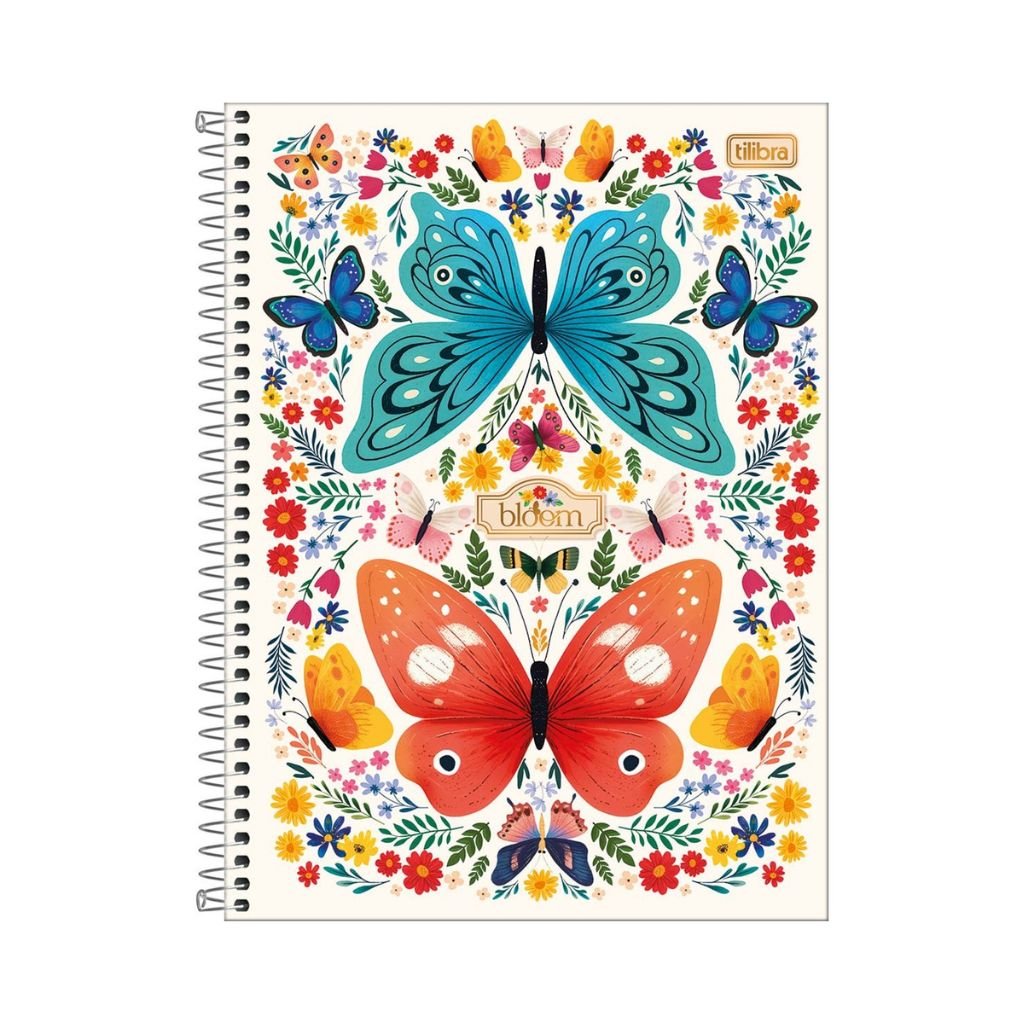 Caderno Espiral Capa Dura Universitário 1 M Bloom 20x27,5cm 80 Fls - TILIBRA - UND