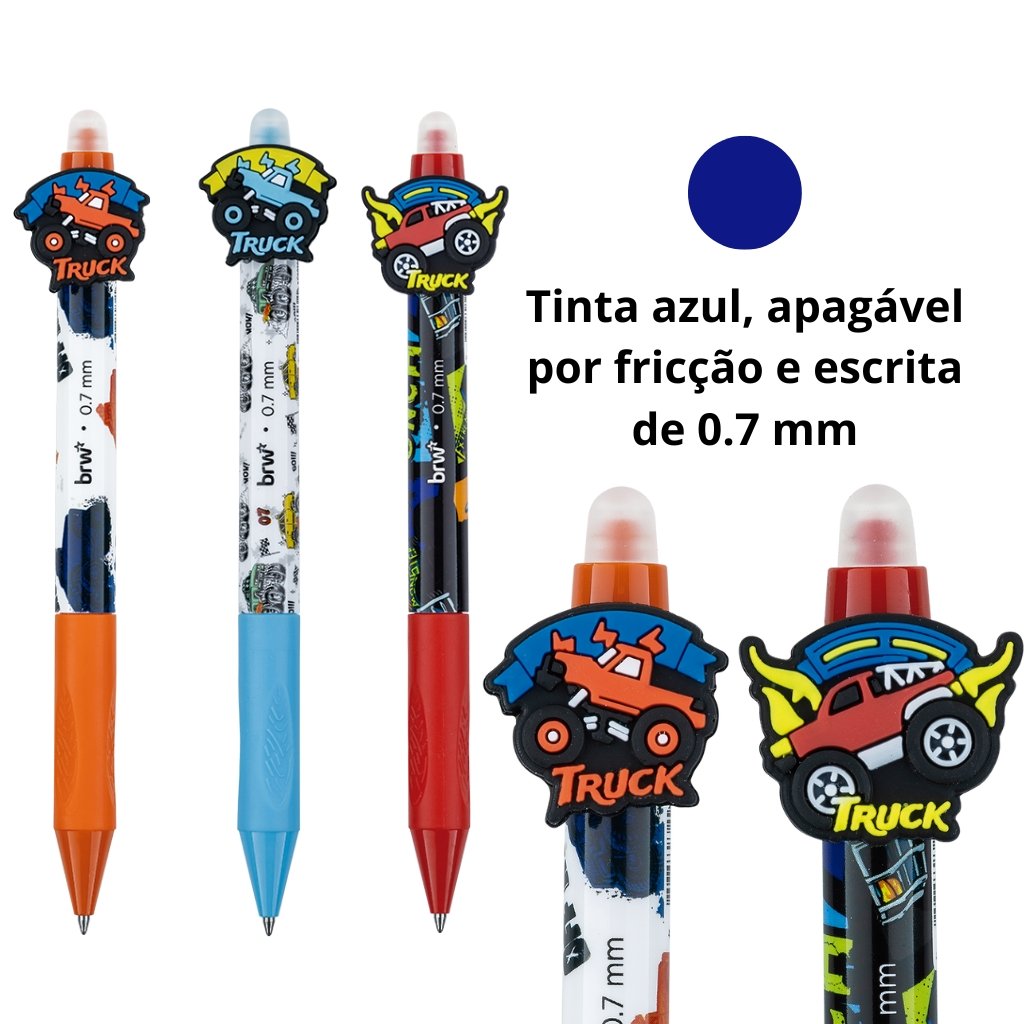 Caneta Esferográfica Gel Apagável 0,7mm Cars - BRW - UND