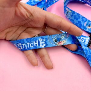 Cordão Estampado c/ Encaixe Plástico Stitch - Kit 3 Und