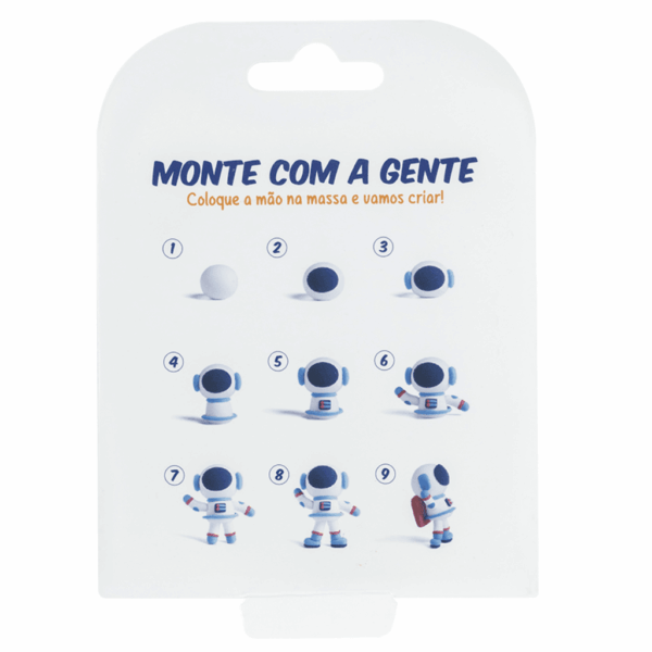 Massa de Modelar Divertida Astronaut 4 Cores BRW - Blister c/ 1 Pote