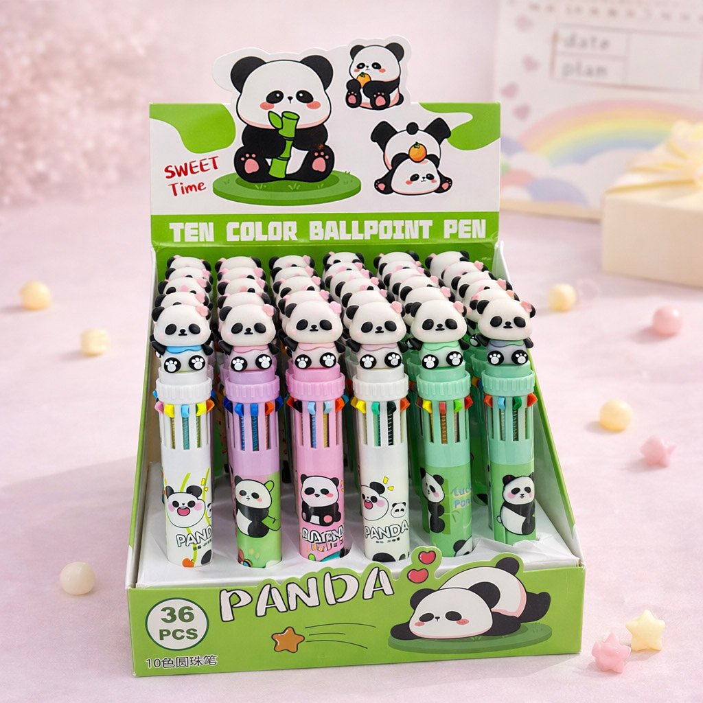 Caneta 10 Cores Panda - IMPORTADO - UND