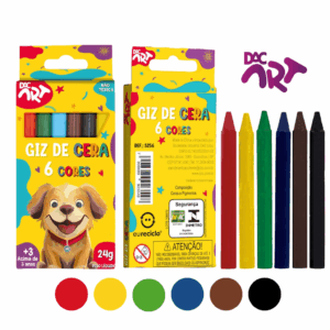 Giz de Cera Fino 6 Cores - DAC ART - BLISTER