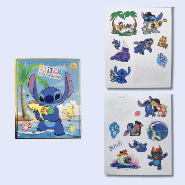 PROMO - Caderninho de Adesivos STITCH 12 Folhas - UND - FALTANDO 2 ADESIVOS