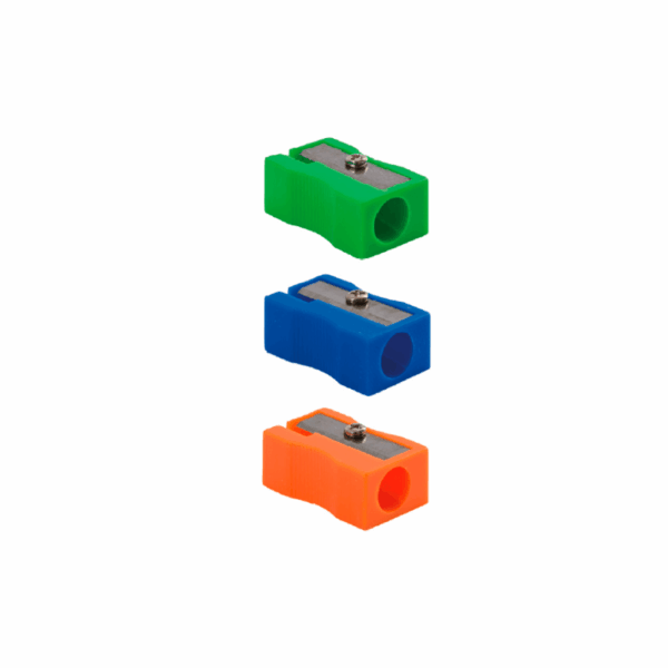 Apontador Simples Retangular Colorido LEO E LEO - CX 24 UND