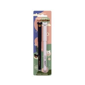Caneta Apagável Gel 0.7mm Ursinhos Leo e Leo - Blister 2 Und