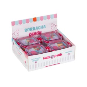 Borracha Tutti Frutti Candy Marmitinha BRW - Display 8 Potes