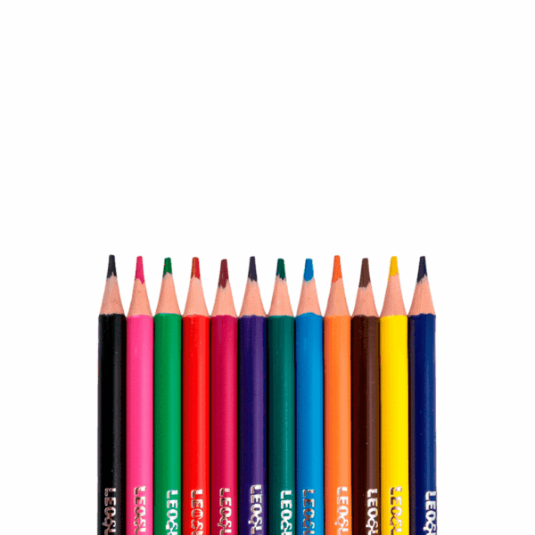 Lápis de Cor Mini Redondo Flex  12 Cores LEO E LEO - BLISTER