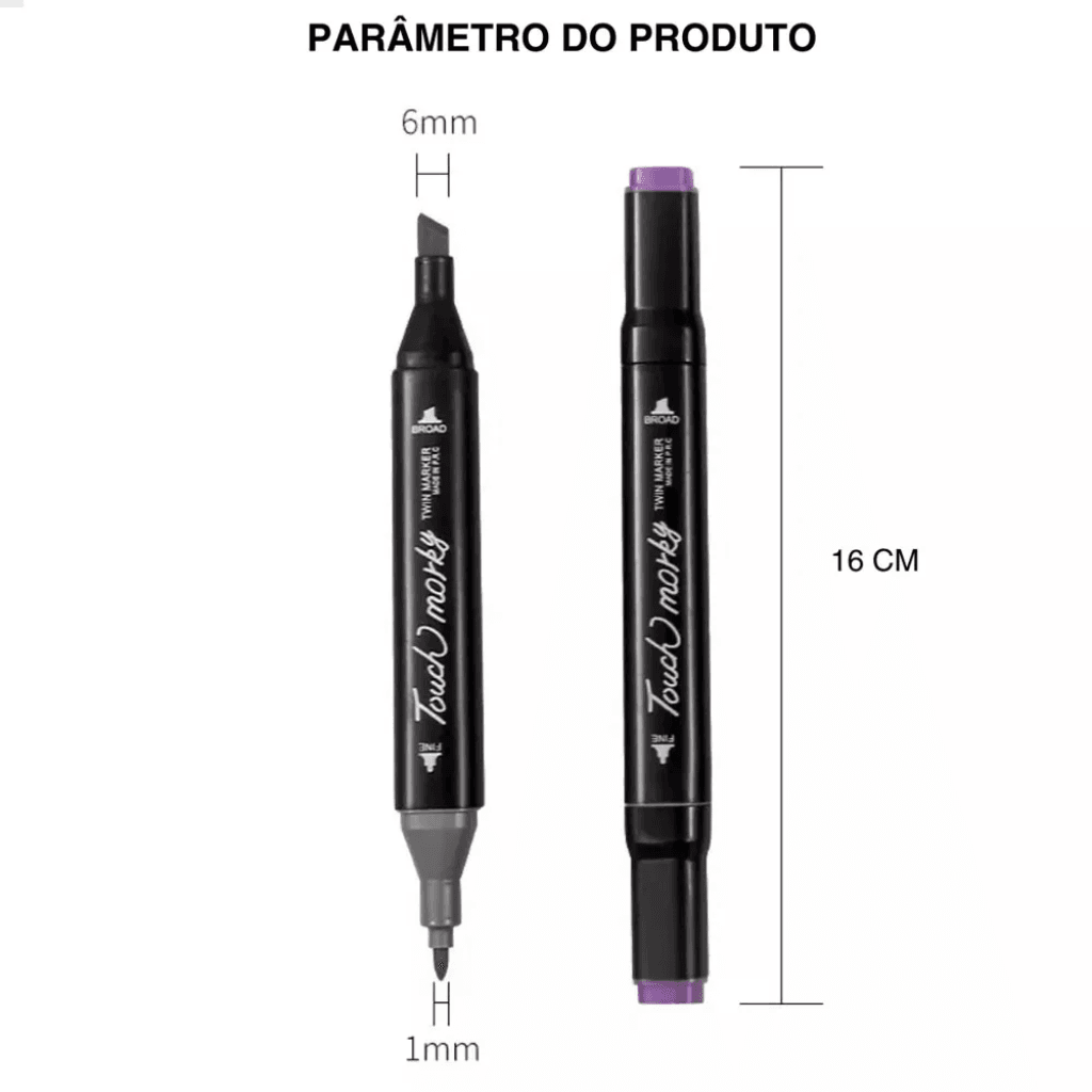 Caneta TOUCH Marcador Ponta Dupla PARA COLORIR SORTIDO - UNIDADE