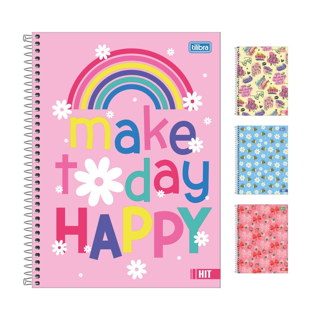 Caderno Universitário Espiral 1 M 80 fls Hit Feminino - TILIBRA - UND