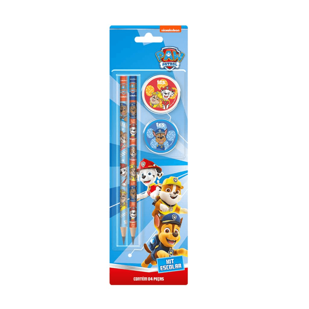 Kit Escolar 4 Peças Patrulha Canina - TRIS - BLISTER