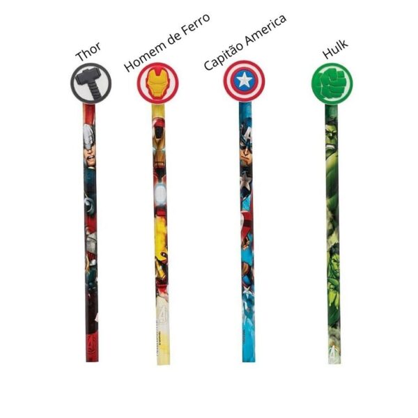 Lápis Preto Top Avengers Cartoon Molin