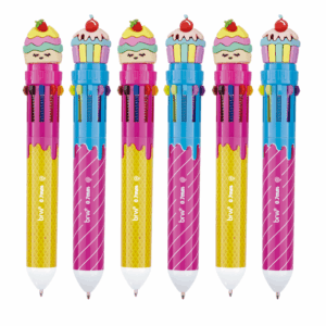 Caneta Esferográfica Divertida 0.7mm Tutti Frutti 10 Cores BRW - Display 12 UND