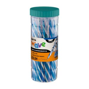 Caneta Esferográfica 1.0mm Azul Wave Bazze - Pote 24 Und