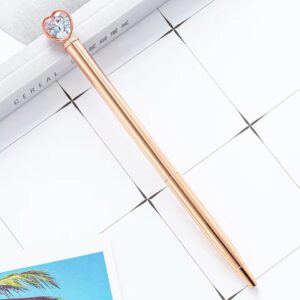 Caneta Luxo Metálica Coração - Kit 4 Und
