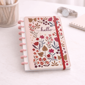 Caderno de Disco Hello Flores A5 80 Fls 8 discos 15x21,2cm - IMPORTADO - UND