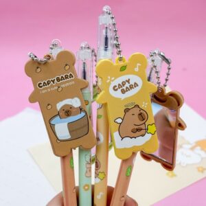 Caneta Fofa Capivara Espelhinho - Pacote 6 Und