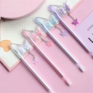 Caneta Fofa Pingente Borboleta - PACOTE 6 UND