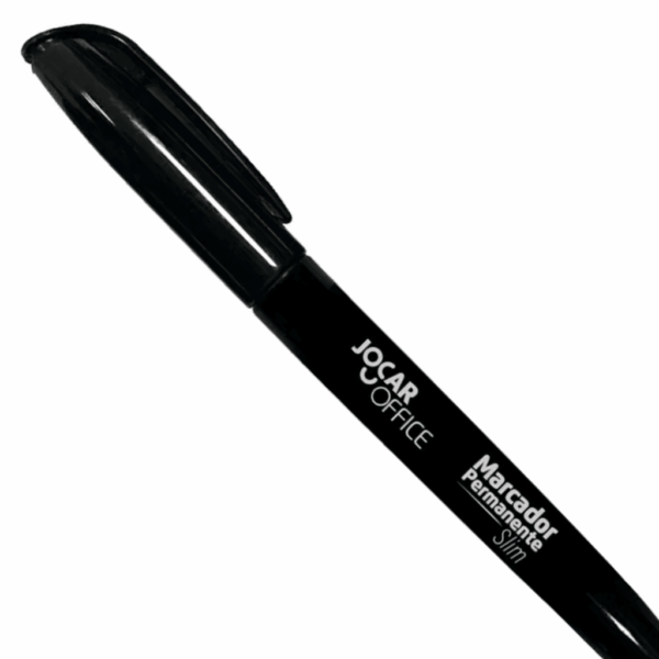Marcador Permanente Preto Slim Jocar Office - 6 Und
