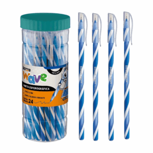 Caneta Esferográfica Wave Azul 1.0mm - TRIS BAZZE - POTE 24 UND