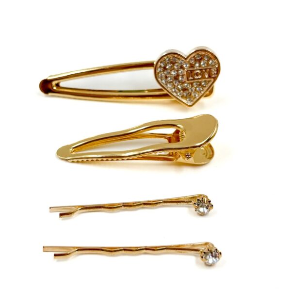 Kit Acesórios Cabelo Love Dourado