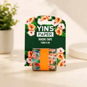 Adesivo Washi Tape Floral Tropical 15mm x 3m - YINS PAPER - BLISTER