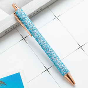 Caneta Metálica LUXO Glitter Pedrinhas - IMPORTADO - UND