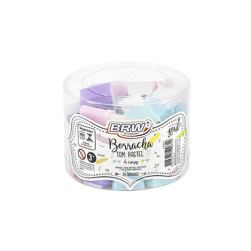 Borracha Pastel c/ Capa Plástica - BRW - POTE 24 UND