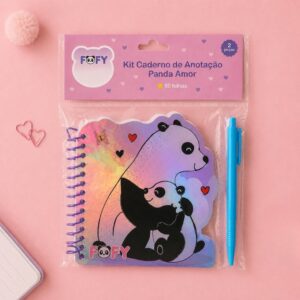 Kit Caderno de Anotação Panda Mãe e Filho - FOFY - UND