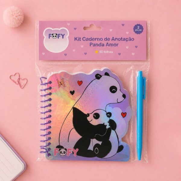 Kit Caderno de Anotação Panda Mãe e Filho - FOFY - UND