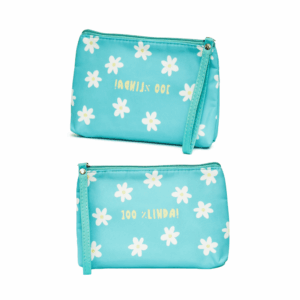 Necessaire Bolsinha de Mão Verde 100% LINDA 14x20cm - FLORIE - UND