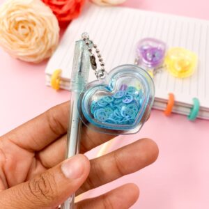 Caneta Fofa Coração Cristal Pingente - PACOTE 6 UND