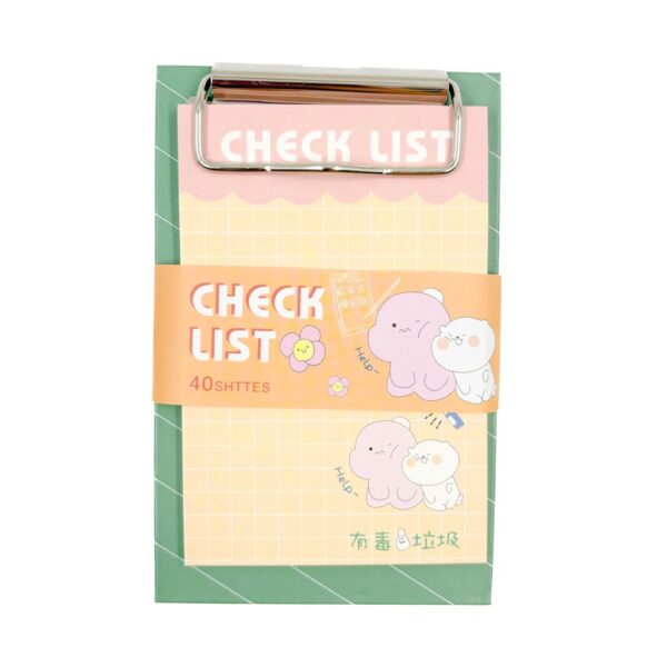 Mini Prancheta Dinossauros Fofos c/ Bloco Checklist