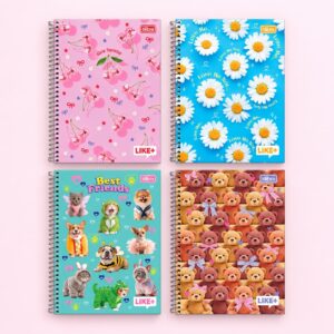Caderno Espiral Capa Dura Universitário 1M Like+ Feminino 20x27,5cm 96 Fls - TILIBRA - UND
