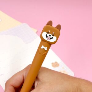 Caneta Fofa Emborrachada Dog - Pacote 4 Und
