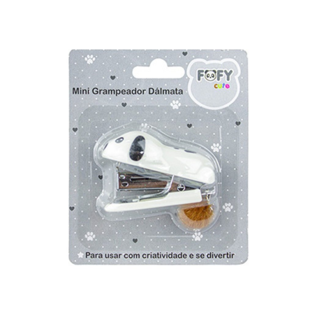 Mini Grampeador Dálmata Rabinho Pompom - FOFY - BLISTER 1 UND