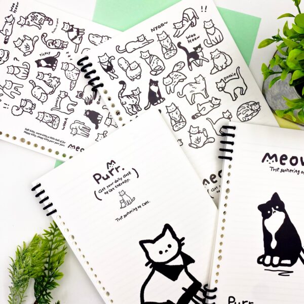 Caderno B5 Espiral Reposicionável Gatinho Purr 52 fls 17,8x25,2cm - IMPORTADO - UND