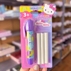 Borracha Caneta Retrátil Hello Kitty NOVA - LEO E LEO - BLISTER