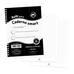 Refil de Folhas Reposicionável para Caderno Smart Universitário Branco - DAC