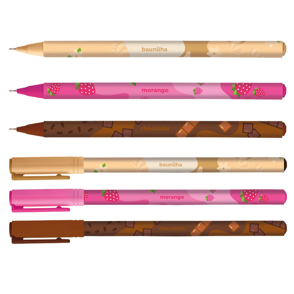 Caneta Esferográfica Napolitano Holic Docinhos 0.7mm c/ Cheirinho - TRIS - POTE 24 UND