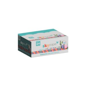 Borracha Branca C/ Capa Protetora Tom Pastel - SKYPAPER - CX 24 UND